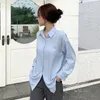 Cotton Shirts and Blouses Autumn Korean Long Sleeve Female Solid Loose Button Up Shirt Blusas Women Tops 11577 210417