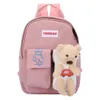 SenkeyStyle Bear Sacos de Escola para Menina Adolescente Mulheres Rosa Casual Mochila Juventude Backpacking Lovely Estilo Preparado