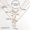 Pendant Necklaces 4PCS Bling Rhinestone Angel Letter Butterfly Heart For Women Elegant Pearl Crystal Tennis Chain Choker Jewelry