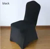 Black poliester Spandex Wedding Chair Covery na wesela bankietowe dekoracje hotelowe Ceny hurtowe