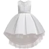 Été bébé filles robe de fleur sans manches dentelle demoiselle d'honneur enfants robes enfants formelle princesse patry vêtements 3-14 ans 210508