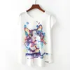 새로운 패션 빈티지 봄 여름 티셔츠 여성 탑 인쇄 티셔츠 동물 개 인쇄 된 백인 여성 의류 그래픽 티셔츠 femme 210401