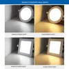 3-24W Yuvarlak Kare LED Tavan Işığı Gömülü Mutfak Banyo Lambası AC265V Aşağı Sıcak Beyaz/Serin Beyaz Işıklar