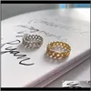 Band Jewelryring Korean Versatile Design Rings Love For Girlfriend Fashion Gold Sier Flash Drill Chain Ring Drop Delivery 2021 Uuhx1