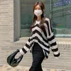 Fina seda de hielo protector solar blusa con cuello en V estilo occidental todo-fósforo suéter de punto suelto verano moda coreana ropa de mujer 210520