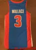 100% costurado #3 Ben Wallace Basketball Jersey Blue Men Women Youth Número personalizado Nome Jerseys XS-6XL