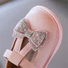 Chaussures de princesse avec nœud à la mode pour filles de 0 à 3 ans, chaussures plates souples pour tout-petits, antidérapantes, nouvelle collection automne 2021