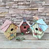Bird Cages 1pc Home Garden House Creative Wall-Mounted Wooden Outdoor Bird's Nest Decoration Ornaments C50