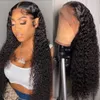 Brazilian Lace Frontal Wig 28 30 Inch Water Wave 13x4 Synthetic Lace Front Wigs For Women Deep Curly Glueless 180% Density