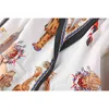 HIGH STREET Fashion Stylish Deesigner Runway Suit Set Women's Retro Print Single Button Floral Blazer Pants 210521