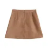 Women Geomatric Patchwork Summer Straight Suede Mini Skirt Spring Autumn Elegant Female Short Bottom 210521