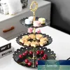 Support à gâteaux et desserts à 3 niveaux, assiettes pour thé de l'après-midi, vaisselle de fête de mariage, plateau en plastique multicouche, plateau à bonbons