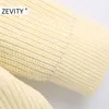 Zevity moda donna twist patchwork orlo irregolare maglione lavorato a maglia donna manica lunga maglioni casual chic top autunnali S394 210603
