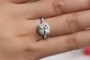 100% 925 Sterling Silber Ringe für Frauen Square Stone Cubic Zirkonia Braut Hochzeit Schmuck Verlobungsring PR003