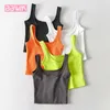 Chic Sexy Short Sports Fitness Mujer Top Candy Color Summer Wild Simple Harajuku Sweet Word Chaleco de mujer 210507