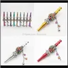 Aessories Household Sundries Home & Garden Drop Delivery 2021 Smoke Pipes Inlaid Rhinestone Hookah Tips Gold Plated Nozzle Hookahs Shisha Rou