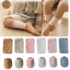 6 cores bebê criança meias deslizamento joelho protetor para crawl pad menino menino menina algodão respirável perna aquecedor 0-3t