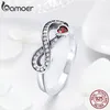 BAMOER 100 925 Sterling Silver Infinity Love Forever Heart Clear CZ Finger Ring for Women Wedding Engagement Jewelry SCR4154549008