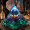 Handmade Lapis Lazuli Kula Orgone Piramida Amethyst Malachite Crystal Healing 60mm 211101