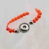 6PC Children 12mm metal Snap Metal Button Jewelry 10Colors 6mm Acrylic Rubber Beads Bracelets 15cm For Kids