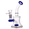 Cheapest Glass Beaker Bong Smoking Pipes Inline Matrix Perc 6.8inch Recycler Bubbler Water Pipe with 14mm Male Oil Burner Pipe 1pcs