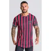 Promotion Casual Mens T-shirt Stripe Summer Man Tshirt Fashion Tops Streetwear Male Tees Hip Hop Clothing Boys T Shirt Wholesale