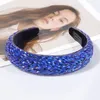 Azul Rosy Branco Vermelho Forma Full Strass Headbands para Mulheres Sparkly Sponge Hairband Barroco Bandded Faixa Acessórios De Cabelo