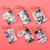 Anime JoJos Bizarre Adventure Keychain Kujo Jotaro Kakyouin Noriaki Yoshikage Acrylic Keyring Bag Pendant Collection Gift G1019