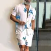 Tute da uomo stampa stile nazionale hawaiano uomo manica corta set estate camicia floreale casual spiaggia abito a due pezzi 2022 moda uomo