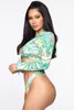 Women's Swimwear European And American Plus Size Swimsuit Long Sleeves High Waist 2-piece Set