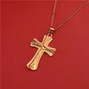 Pendant Necklaces Religious Believe Men Women Alloy Cross Hollow Jesus Choker Church Pray Casual Party Gold Necklace Jewelry