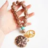 Silicone Wooden Beaded Seashell Charms Keychains for Women G1019