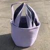 Seersucker Полосатая корзина Favor Easter Rabbit Ears Tote Bag Easter Eggs Hunt Bucket Candy Gift Сумочка