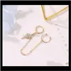 Drop Delivery 2021 Trendy Exquisite Crystal Star Long Tassel Dingle Earrings Cuff Fashion Ear SMYELLTION FÖR KVINNA J9JHS