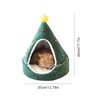 Kattbäddar Möbler Hund Tält Cave Bed Christmas Tree House Bekvämt triangeldjur