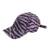 Zebra Stripe Baseball Hat Cow Korn Tvättad Boll Kepsar Party Favor Fashion Outdoor Sunscreen Festliga hattar levererar 8styles HHC7561