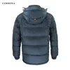 Corbona Mäns Jacka Vinterförtjockning Business Casual Fashion Högkvalitativ Parka Cotton Coat Zipper Hooded Man 211216