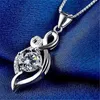Kristallkvinnor Halsband Hängsmycke Flödande Charm Skönhet Fashion Sweet Diamond Inlaid Clavicle Chain Gold Silver Plated
