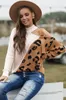 Fitshinling, suéter Vintage de un hombro, ropa de mujer, jersey de moda ajustado de retales de leopardo, jersey de punto de otoño, oferta 210914