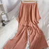 Mode Casual Sexy Cape-Style Tube Top Jumpsuit Summer Korean Bandage One-Piste Wide Lege Loose Jumpsuit for Women's Trend 210420