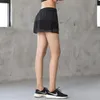 Running Shorts Women Summer Lace Color Matching Yoga Fitness Sports Fake Two Pieces Short Skirt Quick Dry Loose Anti-light