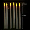 Pacote de 12 velas remotas de LEDs de tremeluzes amarelos LEDs de plástico leves sem chama LEDs de candle bougie para jantar decorati2695