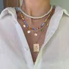 Böhmischer Polymer-Ton-Halsband, goldfarben, Sonnenblume-Anhänger, geschichtete Halskette für Frauen, Collier-Schmuck G1206