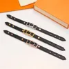 Carta oca de couro cinta charme pulseiras com caixa titânio aço na moda jóias Seiko elegante Pulseira Personalidade