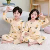 Genç Kızlar Pijama Yaz Uzun Kollu Çocuk Giyim Erkek Pijama Pamuk Pijama Çocuklar için Setleri 9 10 12 14 16 Yıl 210915