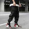 Mężczyźni Pomarańczowy Czarny Kolor Street Hip Hop Cargo Spodnie Vintage Casual Harem Japan Style Hiphop Joggers Luźne spodnie W175 Mężczyźni