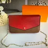 Роскошные дизайнерские кошельки Pochette Трех частей с цепной сумкой, дамы, плечо, монетные сумочки, монеты, кошельки кошельки подарки серия N60235