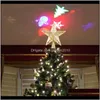 Decorações Top Light Estrela Forma Ajustável LED Snowstorm Snowman Stripe RGB Laser Projetor Luzes Árvore de Natal Ornament1 F8JOA 2KFMC