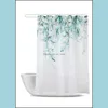 Shower Curtains Bathroom Aessories Bath Home & Garden Flowers Fabric For Curtain Set With Hooks Rings Waterproof White Grey Purple 72X72 A06
