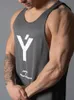 Men Stringer Tank Top Bodybuilding Fitness Singlets Muscle Vest Tee Basketball Jersey Quick-drying Training Suit